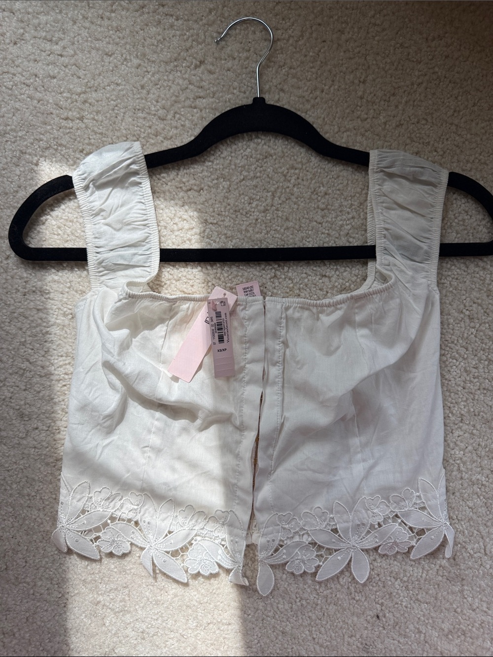 NWT Victoria's Secret White Floral Lace-Trim Corset Top